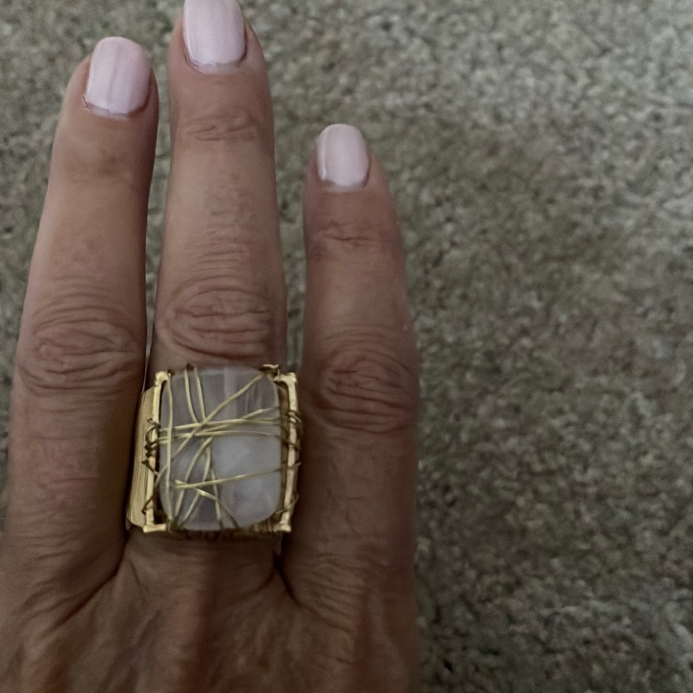 Vermeil handmade rose quartz ring